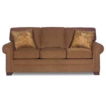 Transitional Three-Seater Sofa with Rolled Arms